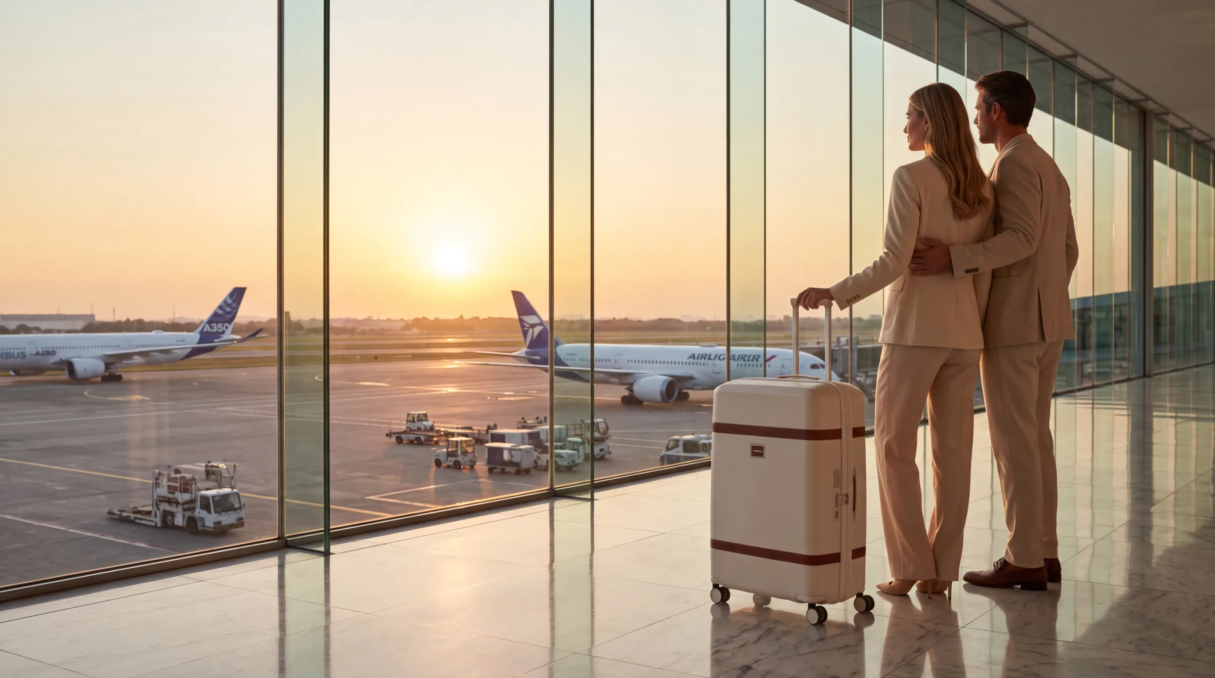 Cestující s cestovním kufrem Samsonite na letišti